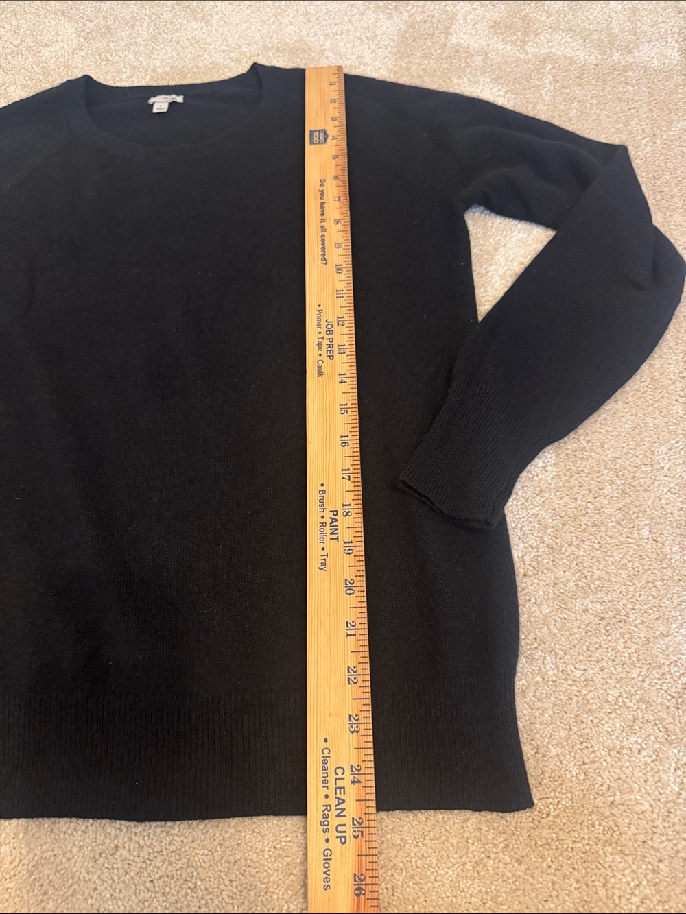 Halogen 100% Cashmere Sweater Womens Large Black Long Sleeve Crewneck Soft - Picture 9 of 9